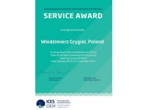 Award for long-term cooperation with ICES