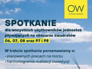 Spotkania dla użytkowników jednostek pływających na obszarze kwadratów O6, O7, O8 oraz P7 i P8